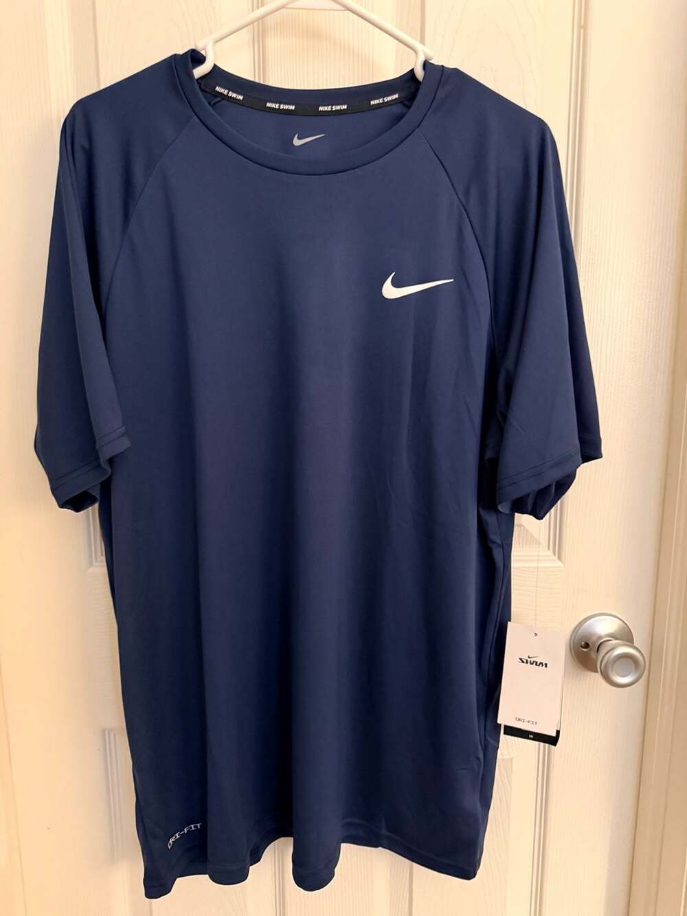 Nike Swim Hydroguard Essential Dri-FIT Men's Short Sleeve Shirt Navy Blue